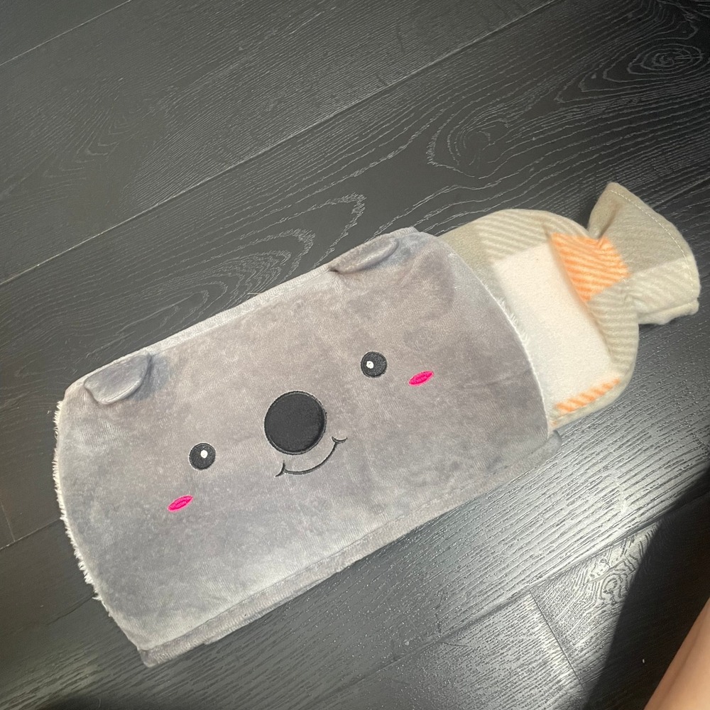 Grey Koala Plush Hot Water Bottle Waist Belt Adjustable Wearable Heat Wrap